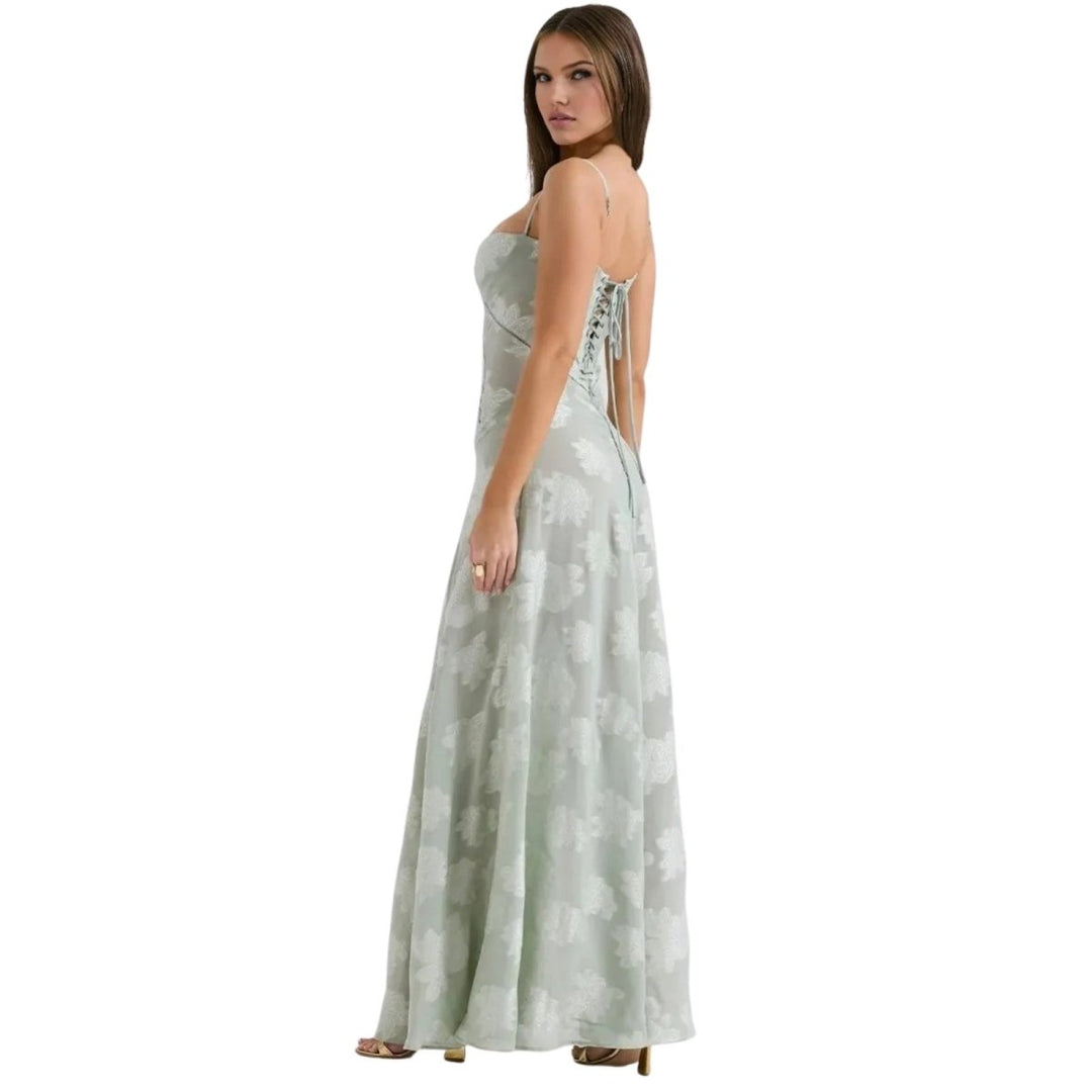 Women's Strappy Knit Evening Maxi Bridal Dress