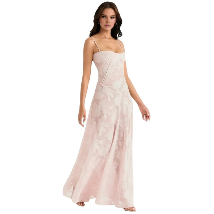 Women's Strappy Knit Evening Maxi Bridal Dress