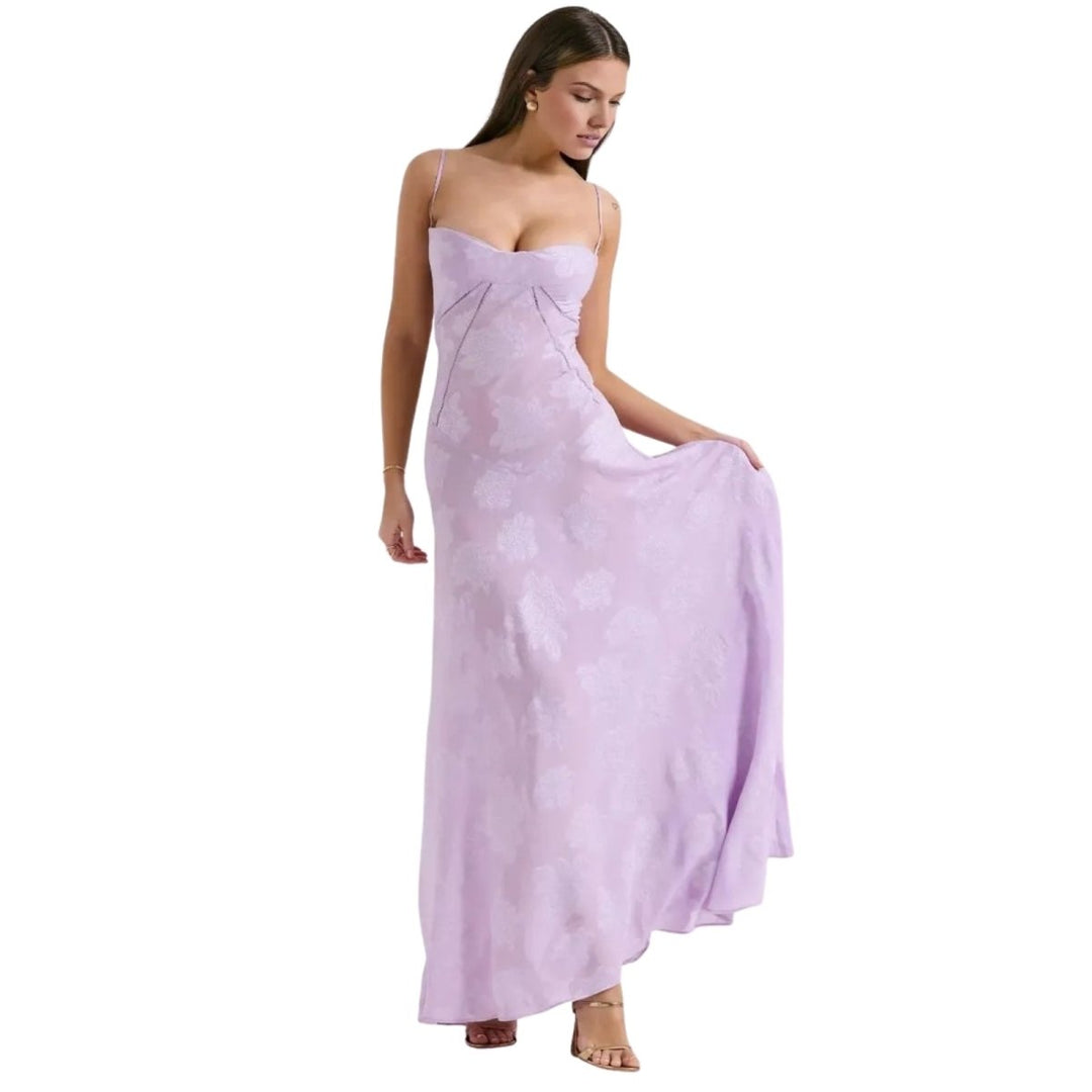 Women's Strappy Knit Evening Maxi Bridal Dress
