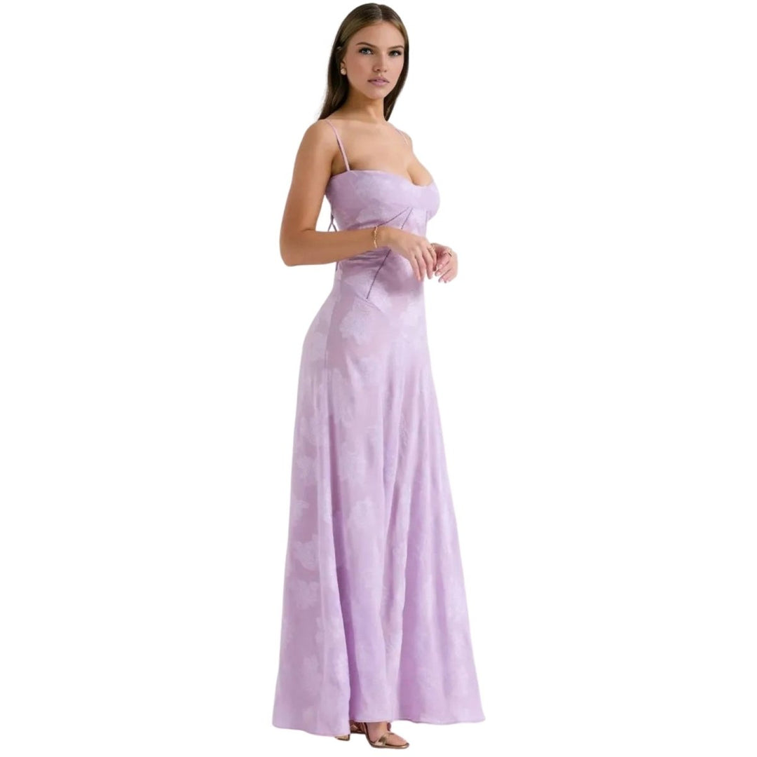 Women's Strappy Knit Evening Maxi Bridal Dress