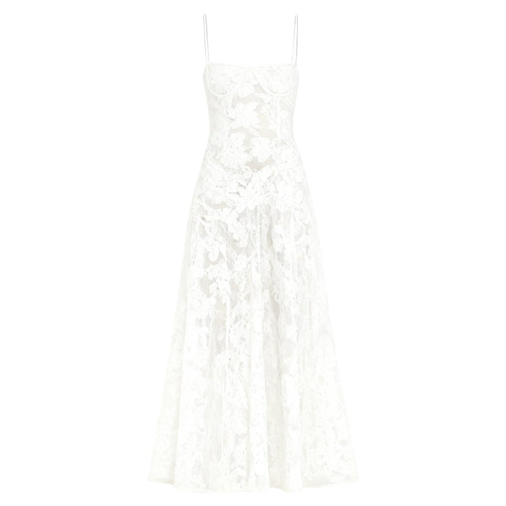 Women's Strappy Knit Evening Maxi Bridal Dress