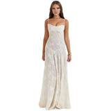 Women's Strappy Knit Evening Maxi Bridal Dress