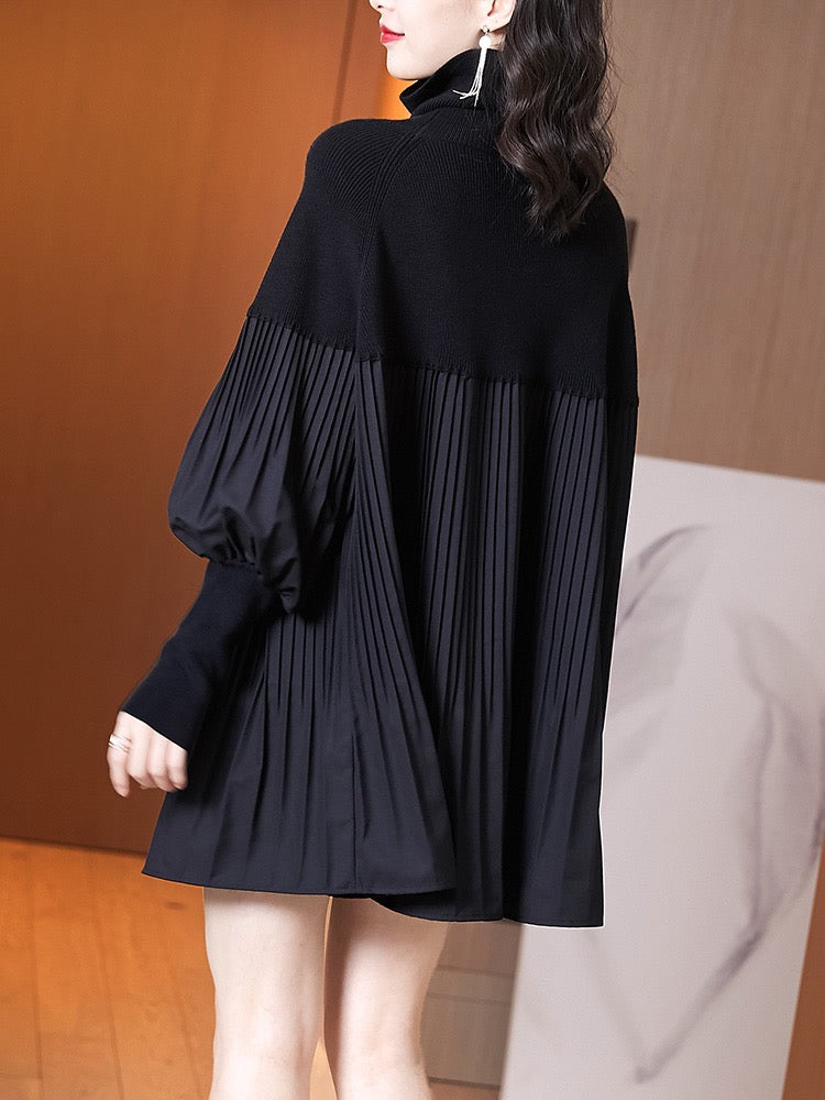 Women's Oversized Turtleneck Knit Tunic Sweater