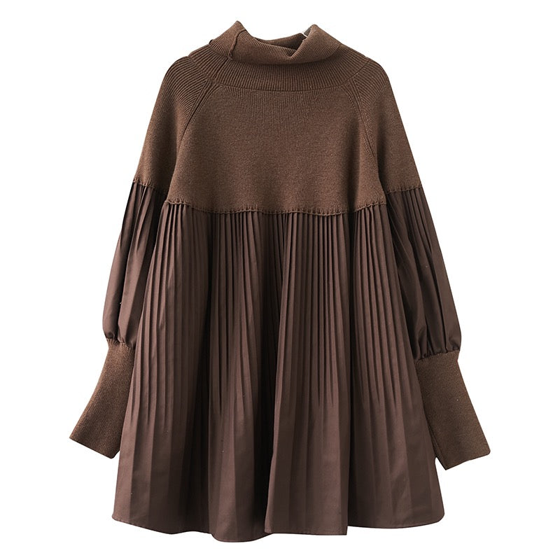 Women's Oversized Turtleneck Knit Tunic Sweater