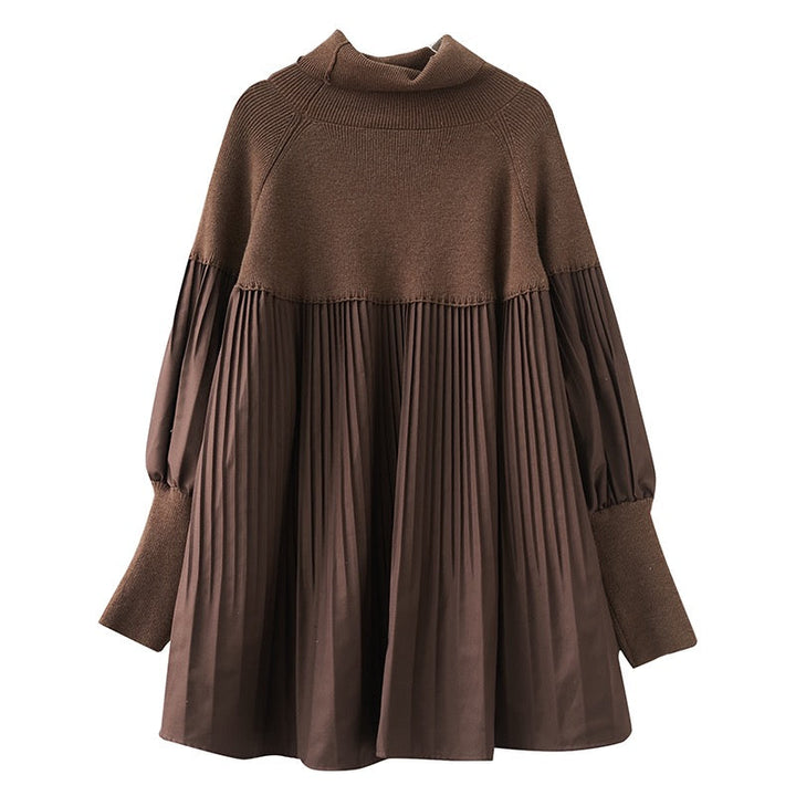 Women's Oversized Turtleneck Knit Tunic Sweater