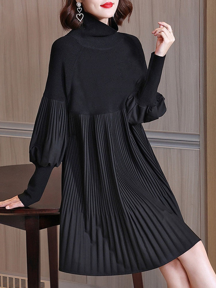 Women's Oversized Turtleneck Knit Tunic Sweater
