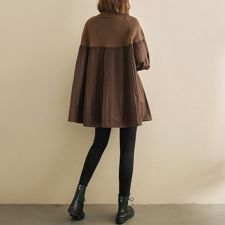 Women's Oversized Turtleneck Knit Tunic Sweater