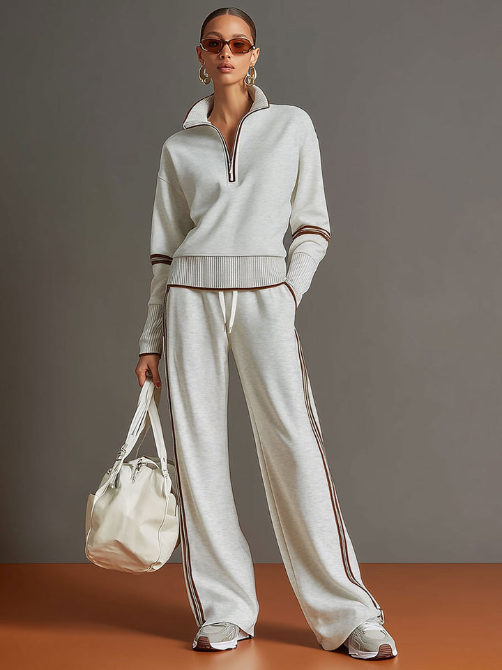 Women's Knit Two-Piece Wide Leg Lounge Set