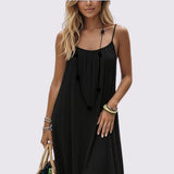 Women’s Linen Open-Back Strappy Slip Maxi Dress