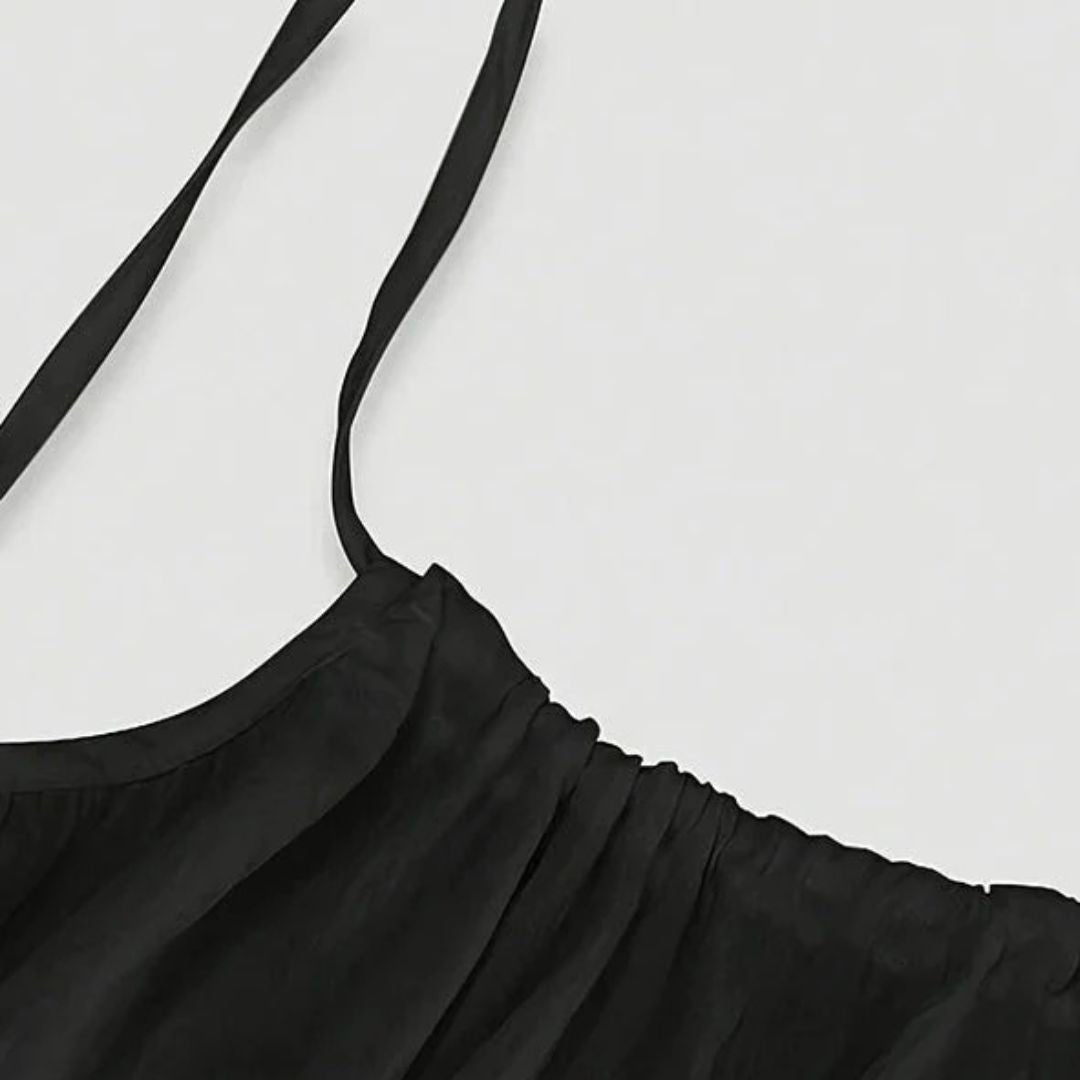 Women’s Linen Open-Back Strappy Slip Maxi Dress