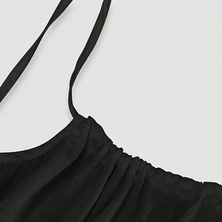 Women’s Linen Open-Back Strappy Slip Maxi Dress