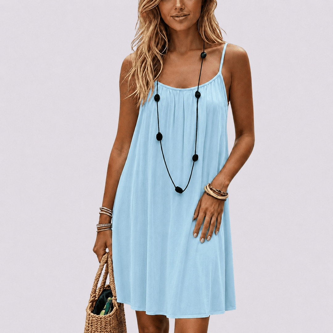 Women’s Linen Open-Back Strappy Slip Maxi Dress
