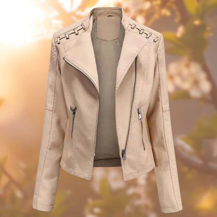 Women’s Slim-Fit Leather Biker Jacket