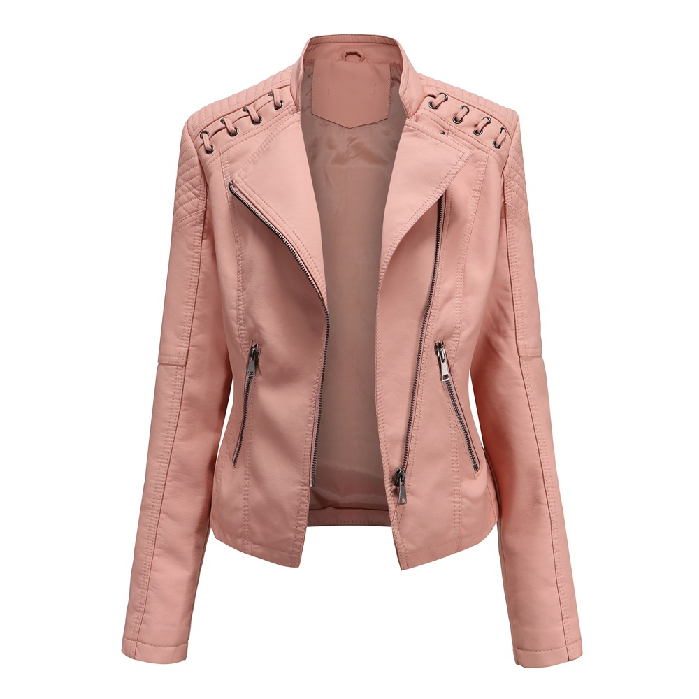 Women’s Slim-Fit Leather Biker Jacket