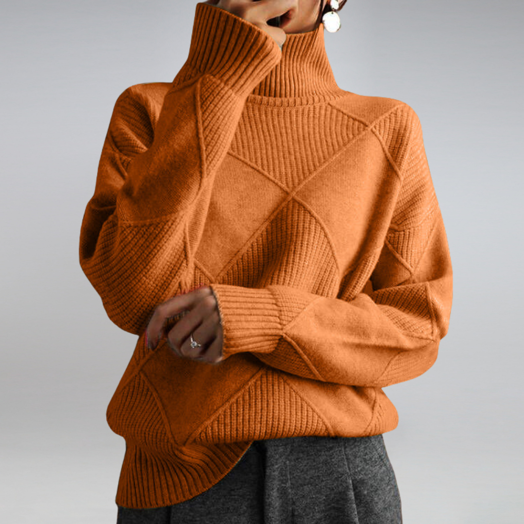 Women's Knit Turtleneck Long-Sleeve Sweater