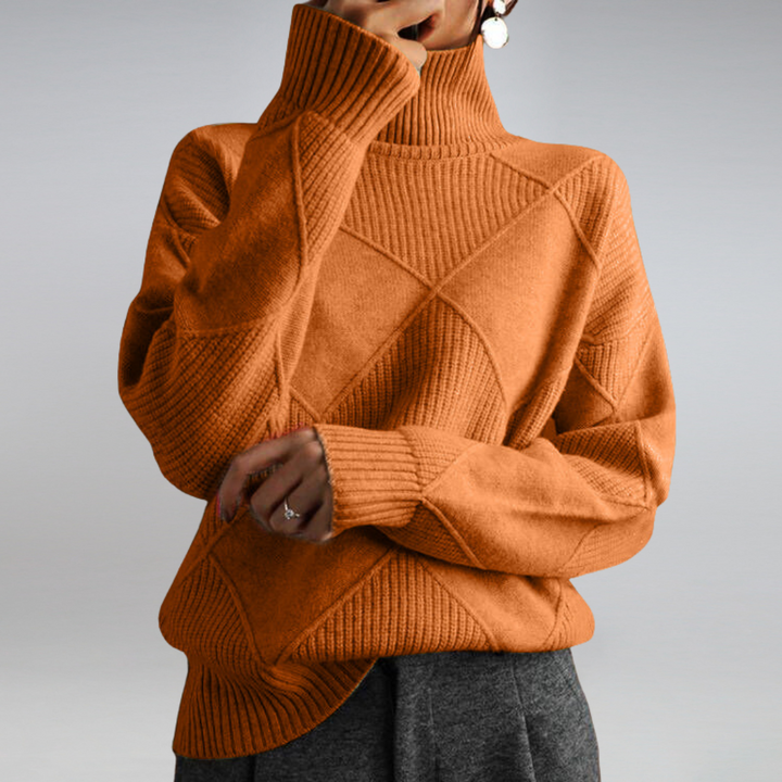 Women's Knit Turtleneck Long-Sleeve Sweater