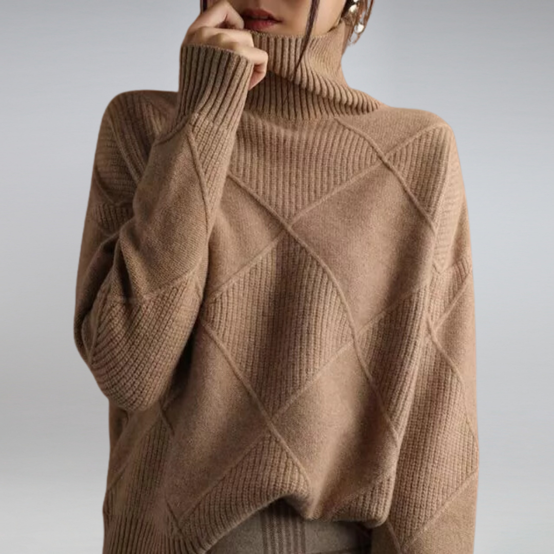Women's Knit Turtleneck Long-Sleeve Sweater