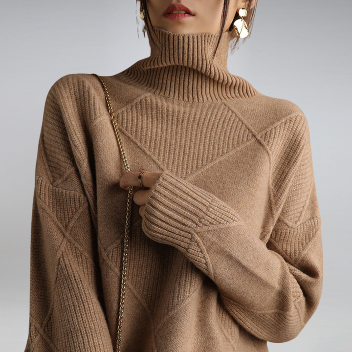 Women's Knit Turtleneck Long-Sleeve Sweater