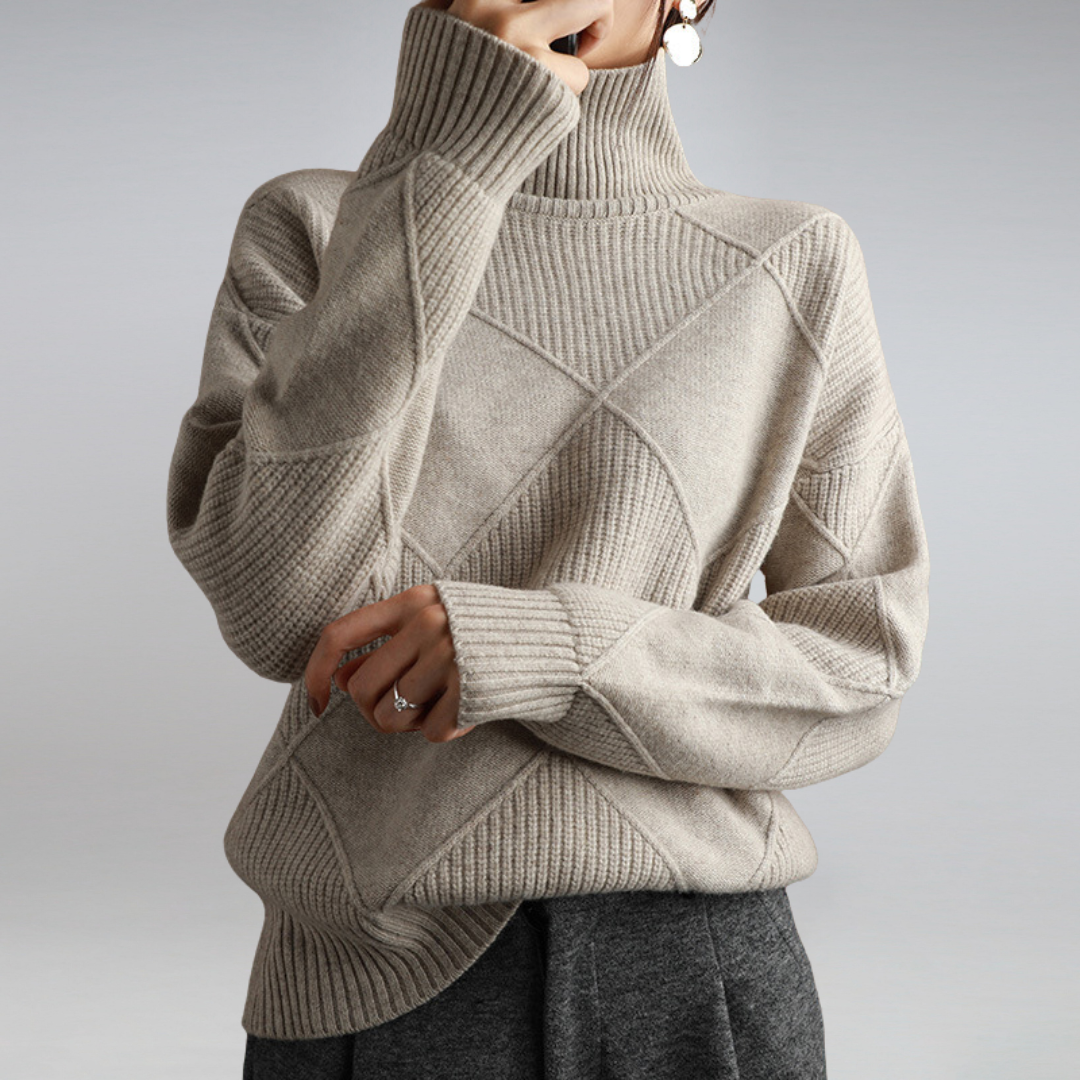 Women's Knit Turtleneck Long-Sleeve Sweater