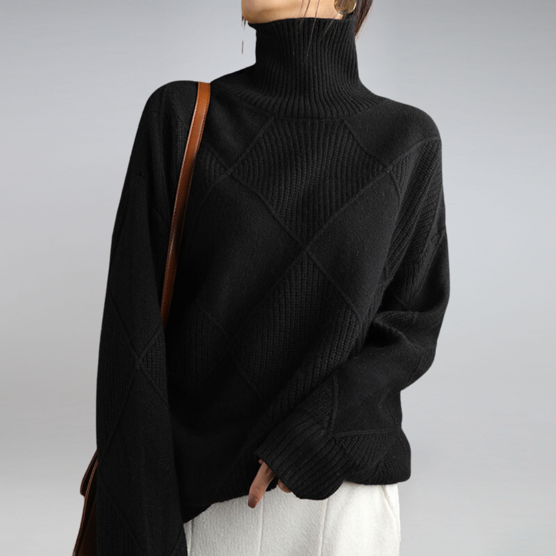 Women's Knit Turtleneck Long-Sleeve Sweater