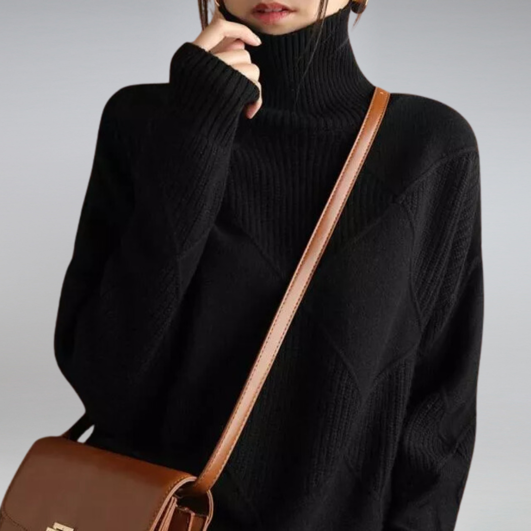 Women's Knit Turtleneck Long-Sleeve Sweater
