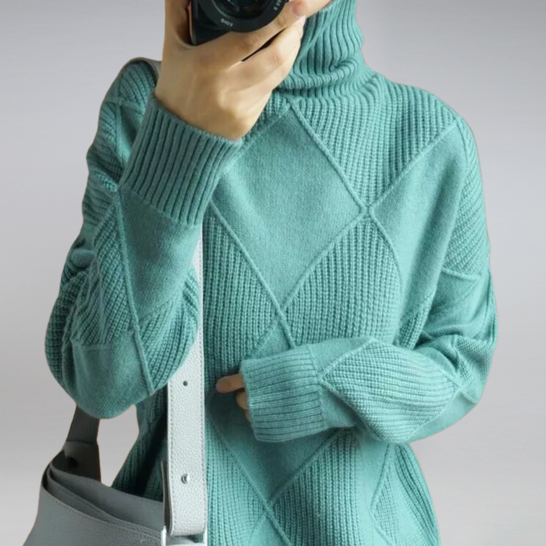 Women's Knit Turtleneck Long-Sleeve Sweater
