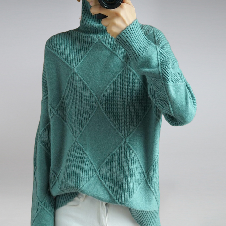 Women's Knit Turtleneck Long-Sleeve Sweater