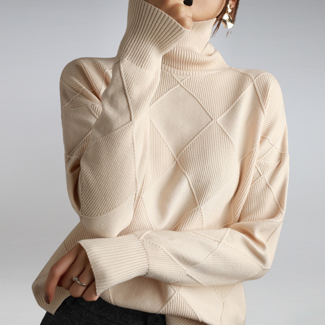 Women's Knit Turtleneck Long-Sleeve Sweater