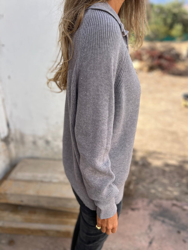 Women’s Merino Wool Quarter-Zip Knit Sweater