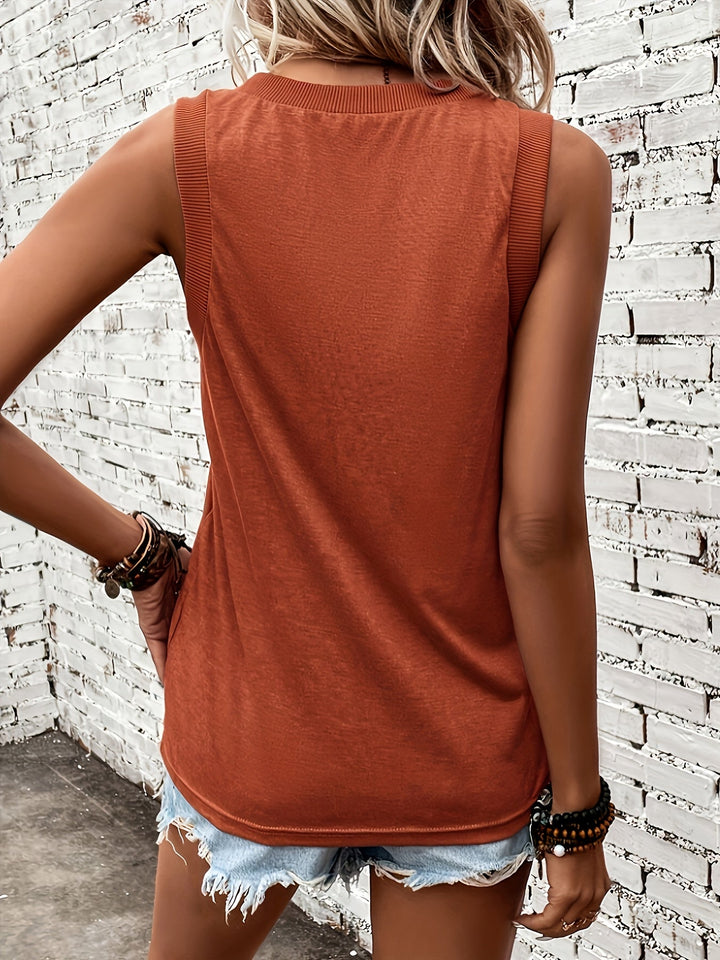 Women’s Knit Sweetheart-Neck Sleeveless Tank Top