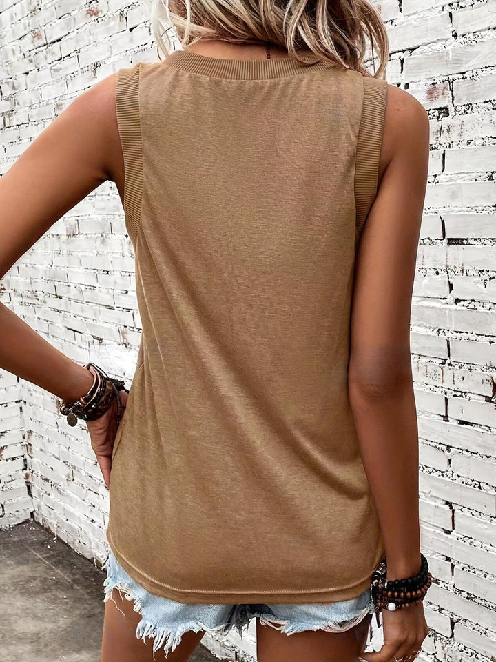 Women’s Knit Sweetheart-Neck Sleeveless Tank Top