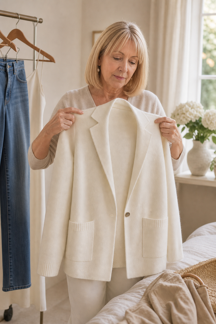 Blazer en maille pour femme, style chic décontracté, cardigan léger