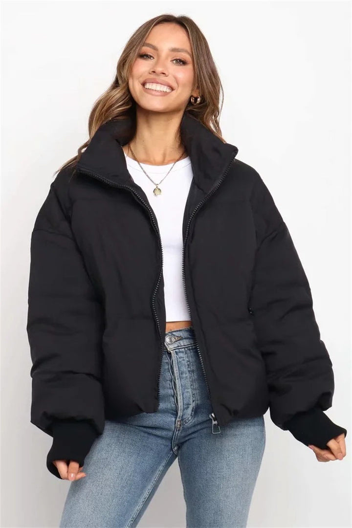 Doudoune chaude pour femme en nylon, manteau matelassé
