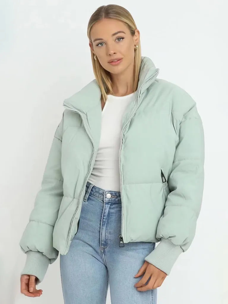 Doudoune chaude pour femme en nylon, manteau matelassé