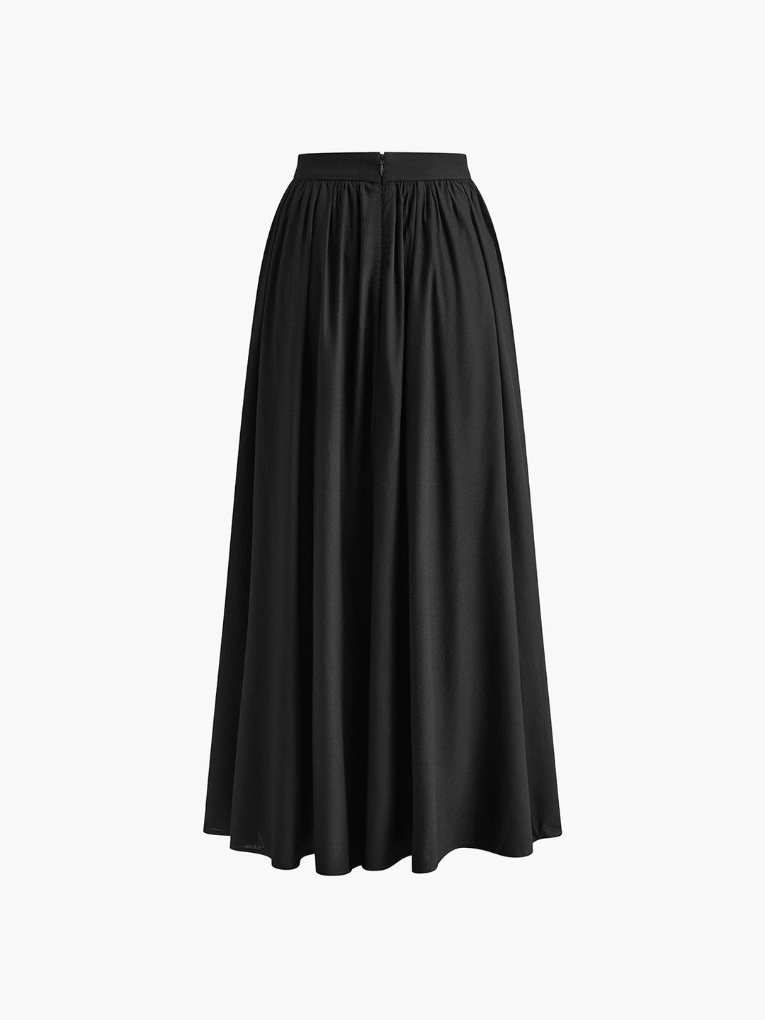 Women's High Waisted Pleated Maxi Skirt Linen A-Line Flared Long Skirt