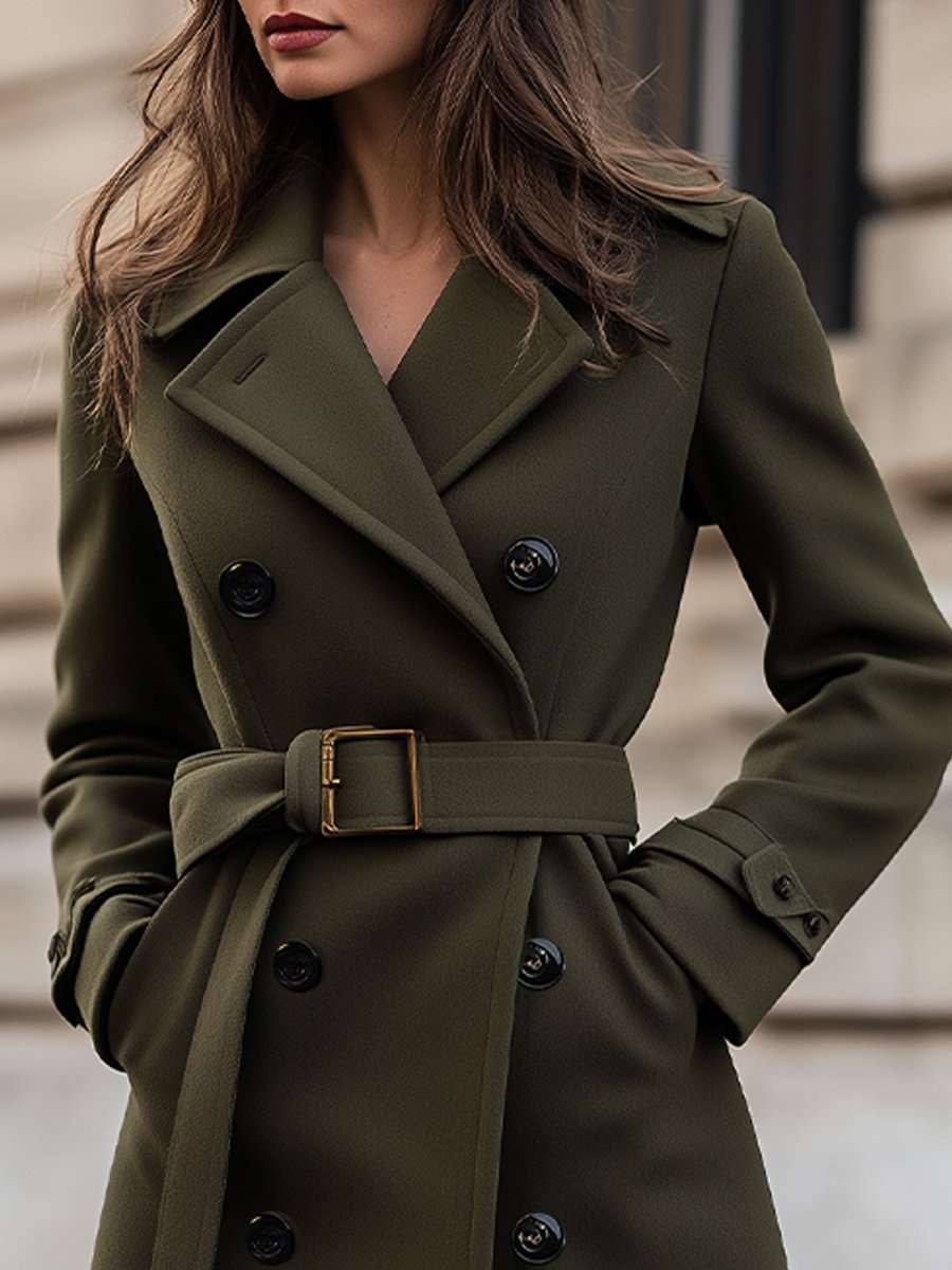 Women's Wool Double Breasted Trench Coat