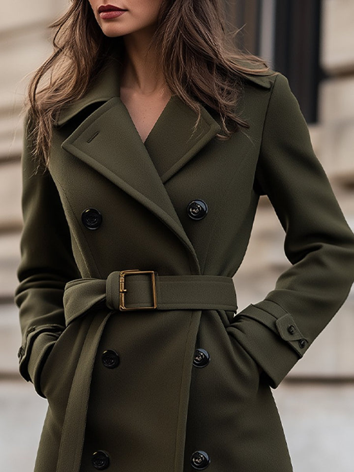 Women's Wool Double Breasted Trench Coat