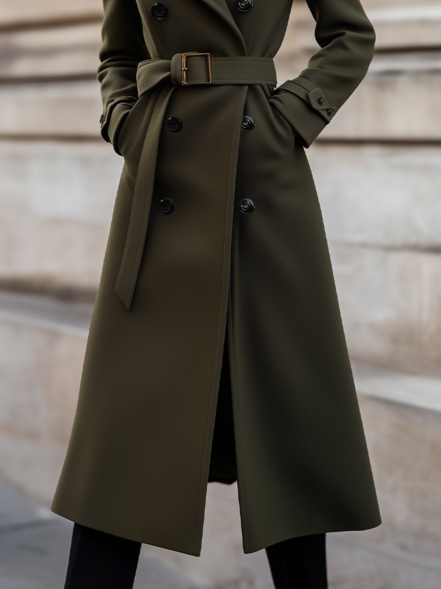 Women's Wool Double Breasted Trench Coat