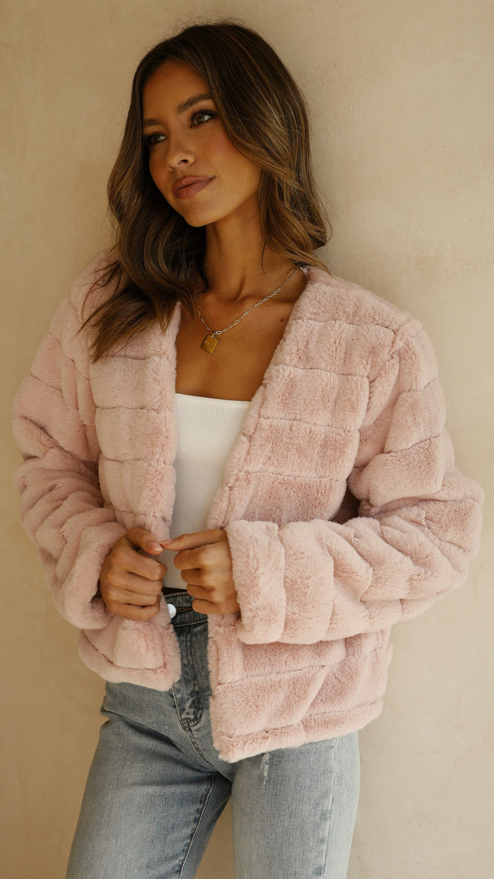 Women's Faux Fur Jacket Open Front Outerwear