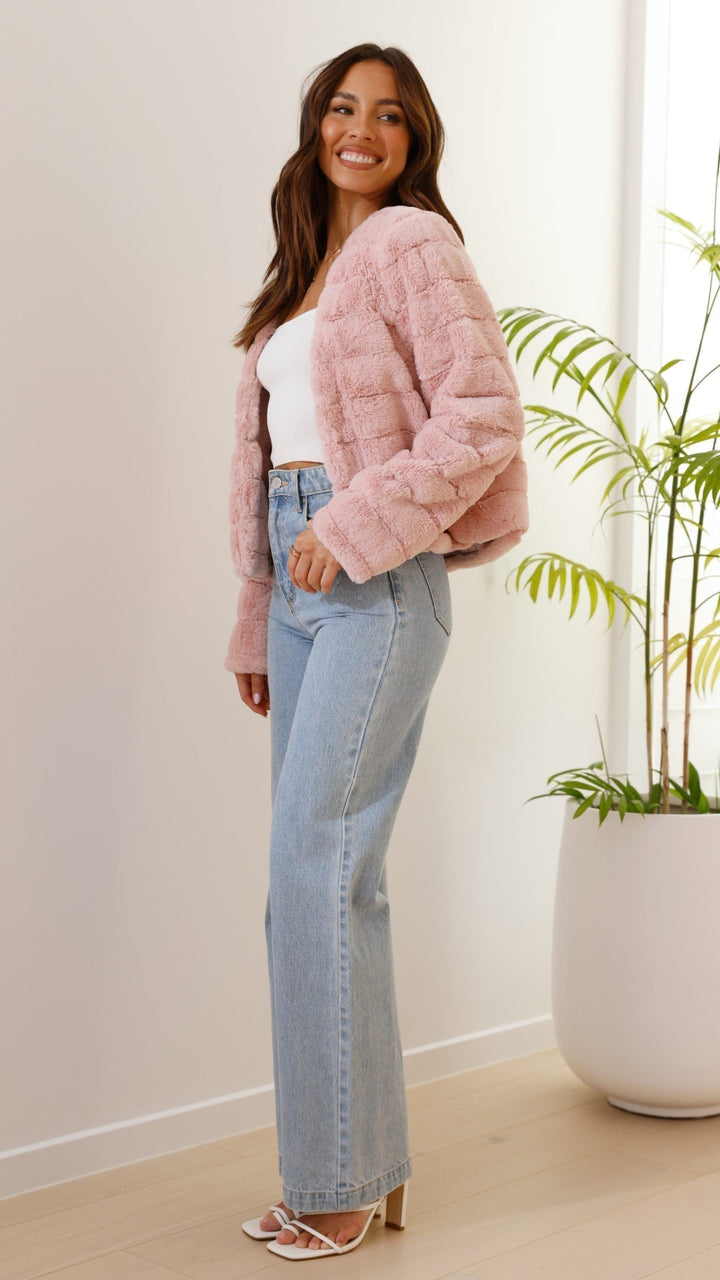 Women's Faux Fur Jacket Open Front Outerwear