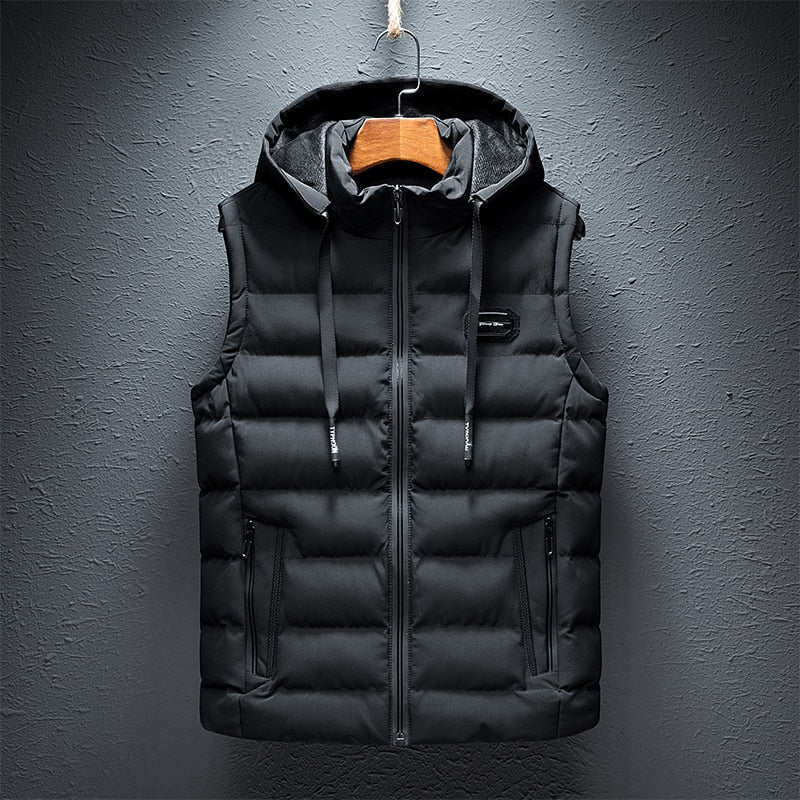 Men’s Fleece-Lined Hooded Quilted Puffer Vest