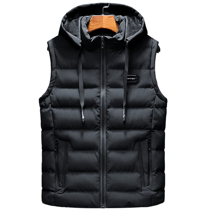 Men’s Fleece-Lined Hooded Quilted Puffer Vest