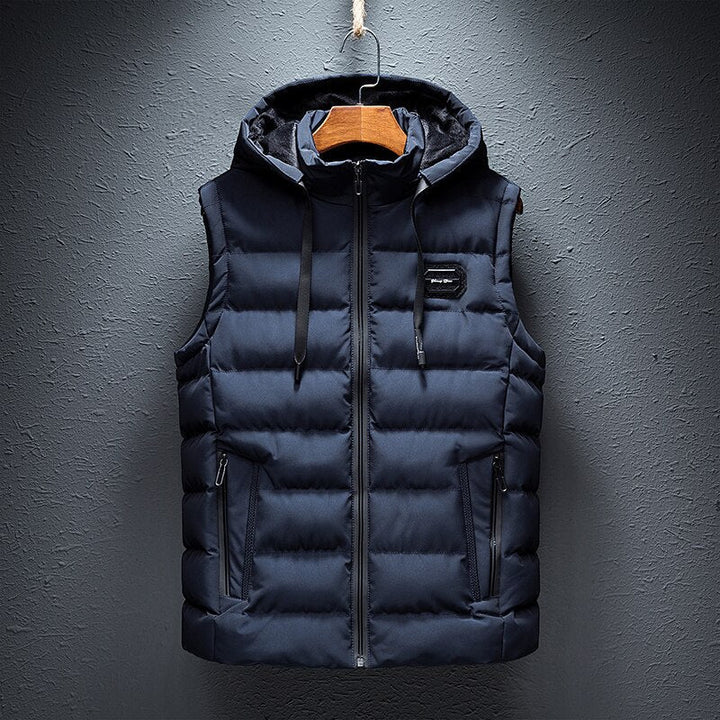 Men’s Fleece-Lined Hooded Quilted Puffer Vest