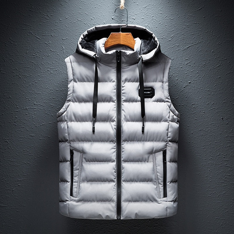 Men’s Fleece-Lined Hooded Quilted Puffer Vest