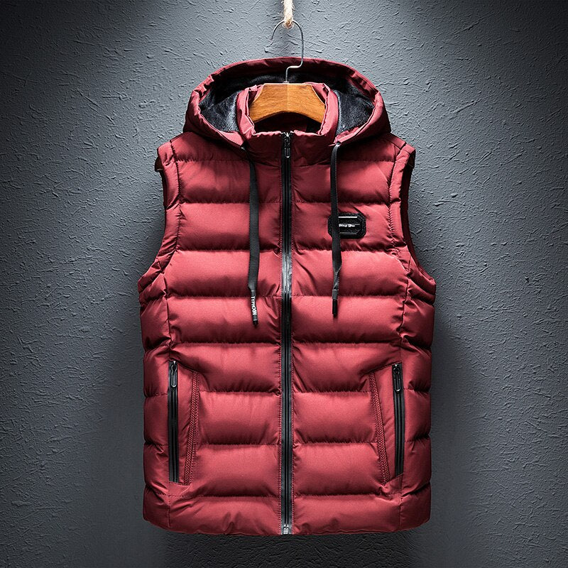 Men’s Fleece-Lined Hooded Quilted Puffer Vest
