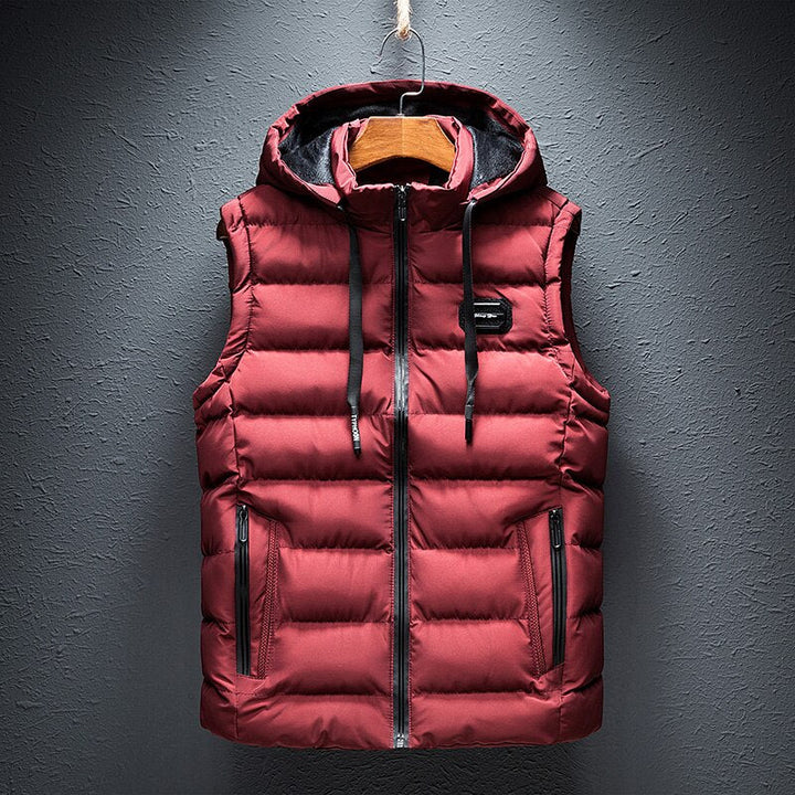 Men’s Fleece-Lined Hooded Quilted Puffer Vest
