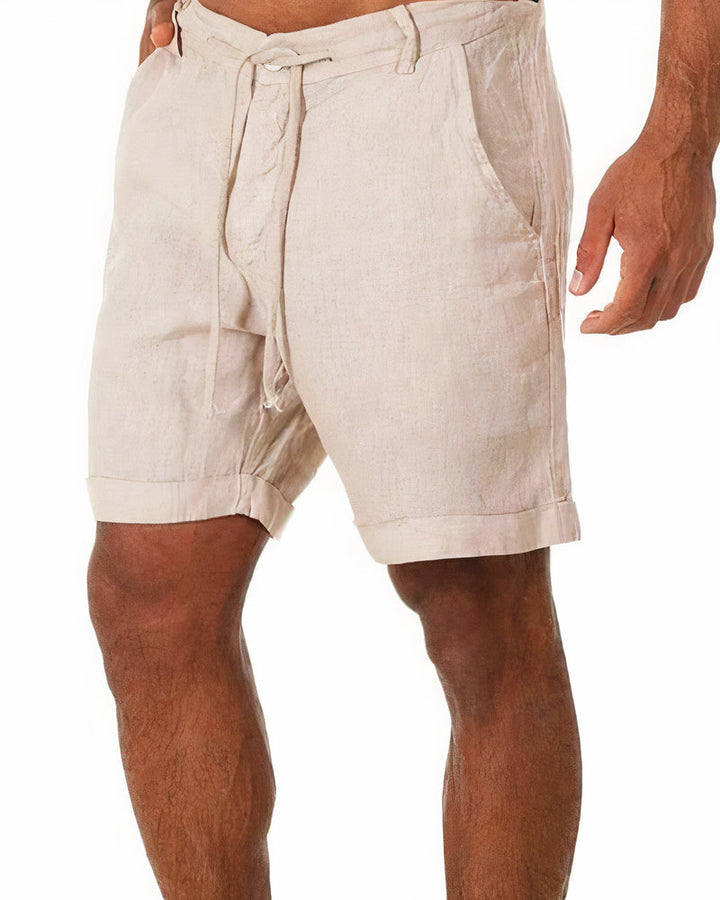 Men's Linen Shorts Drawstring Casual Beachwear