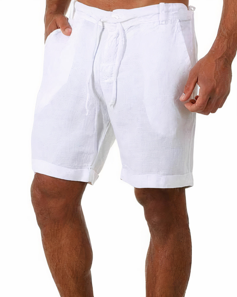 Men's Linen Shorts Drawstring Casual Beachwear