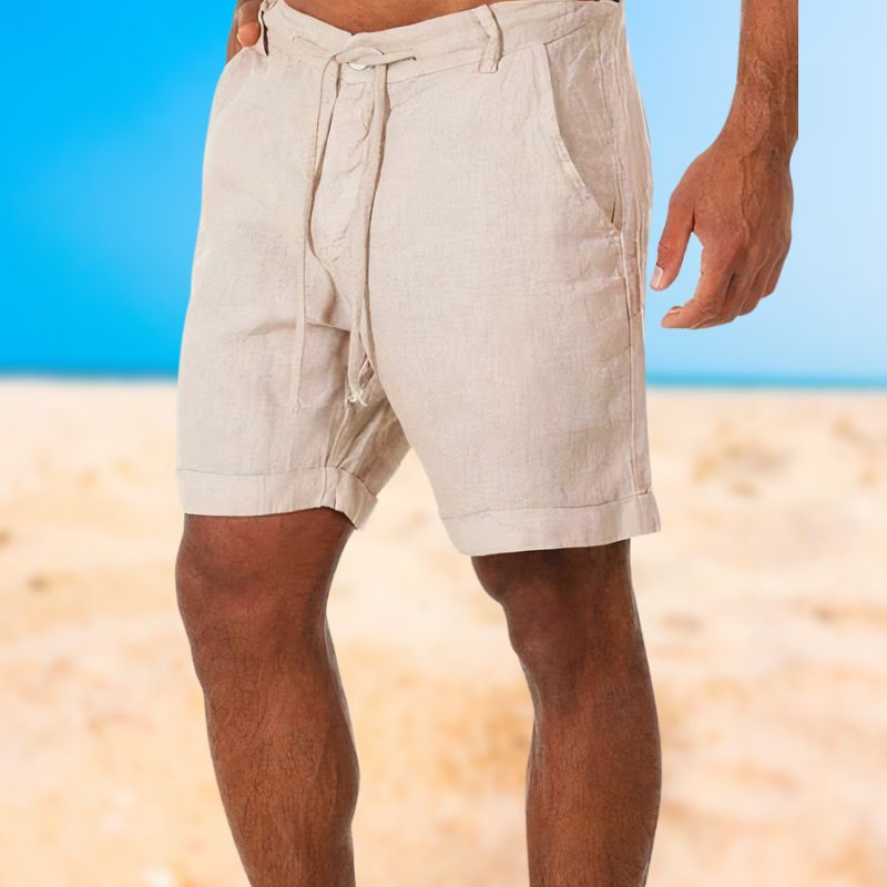 Men's Linen Shorts Drawstring Casual Beachwear