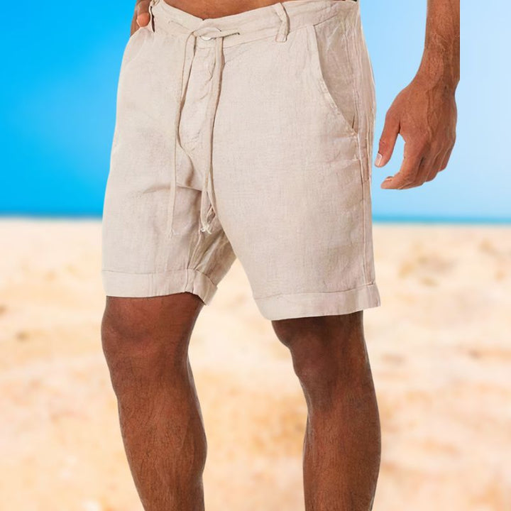 Men's Linen Shorts Drawstring Casual Beachwear